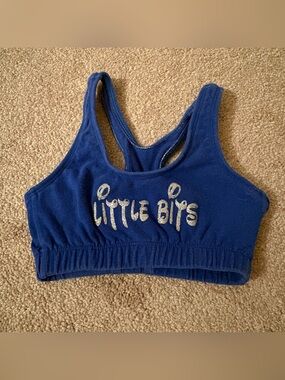 Pizzazz youth XS cheer Blue 'Little Bits' Girls Sports Bra